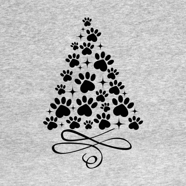 Dog Paw Christmas Tree - Black by Young Designz